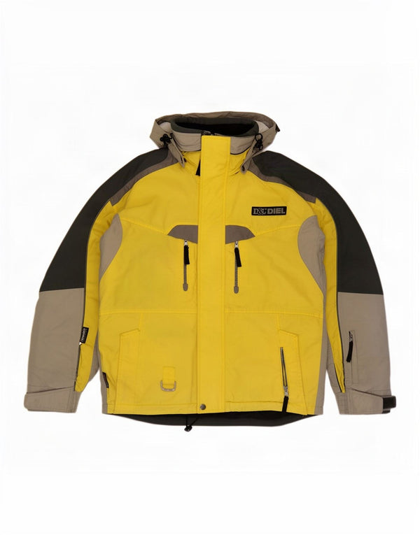 Diel Ανδρικό μπουφάν σκι με κουκούλα UK 38 Medium Yellow Colourblock