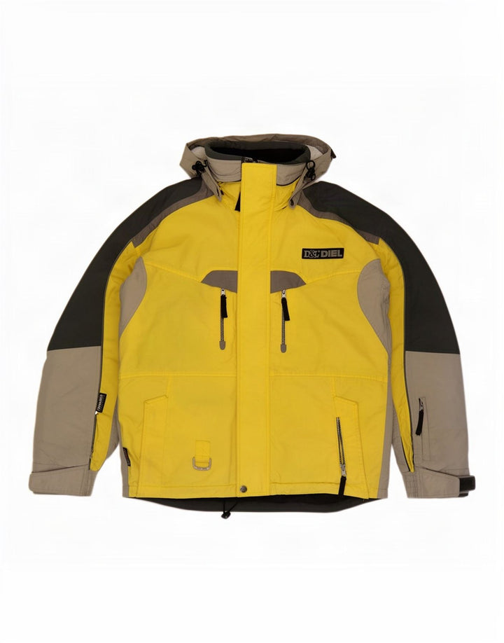 Diel Ανδρικό μπουφάν σκι με κουκούλα UK 38 Medium Yellow Colourblock