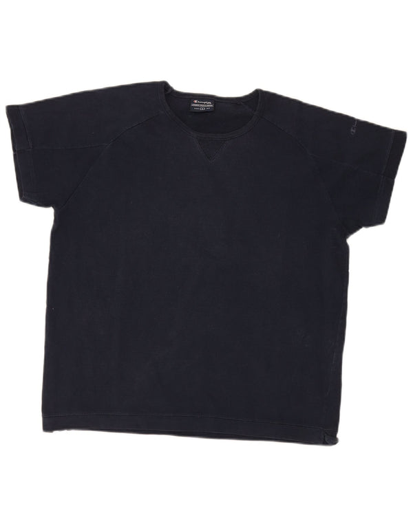 Champion Γυναικείο T-Shirt Top UK 16 Large Navy Blue Cotton