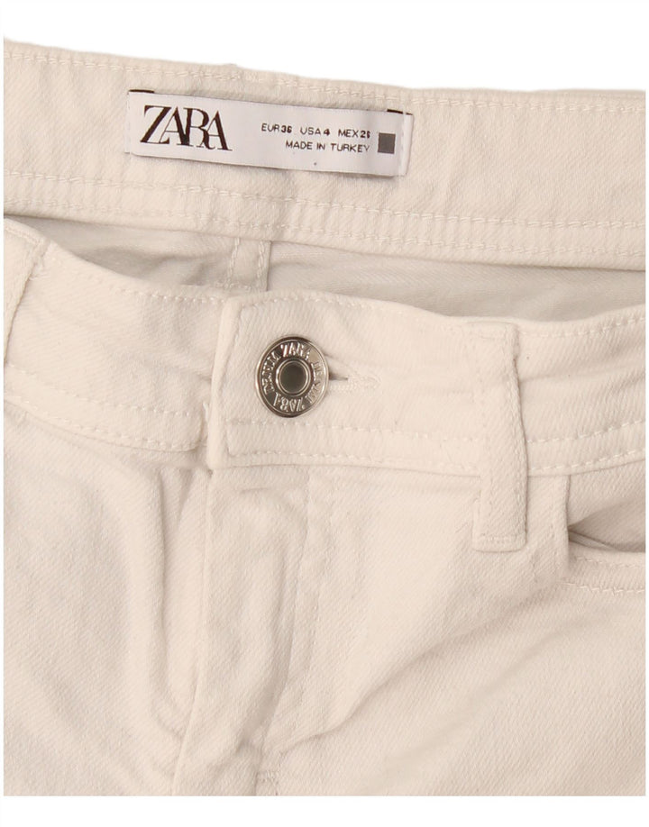 ZARA Γυναικείο Cropped Jeans EU 36 XS W26 L24 Λευκό