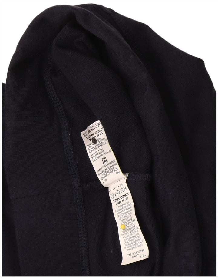 Marks & Spencer Γυναικεία φόρμα παντελόνια UK 12 Medium Navy Blue Cotton