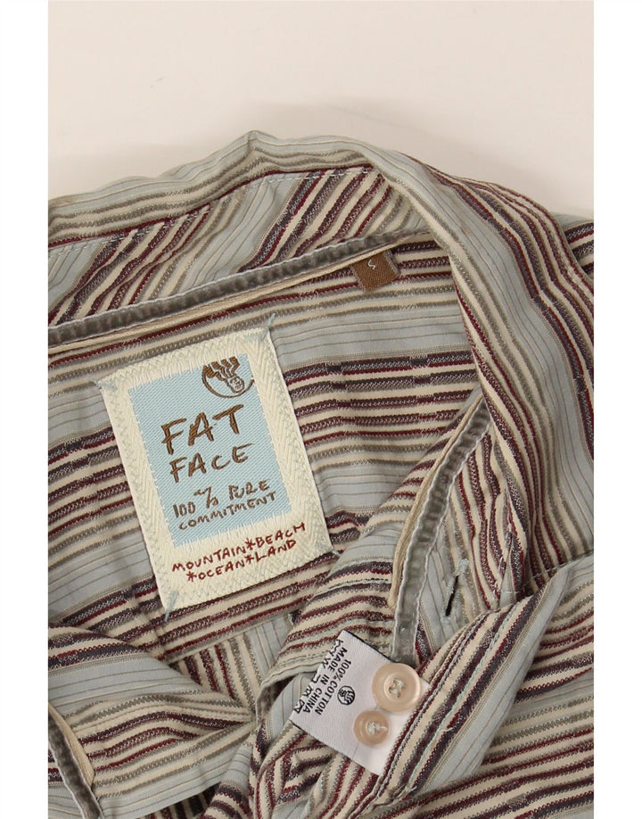 FAT FACE Ανδρικό πουκάμισο Μικρό Γκρι ριγέ βαμβακερό