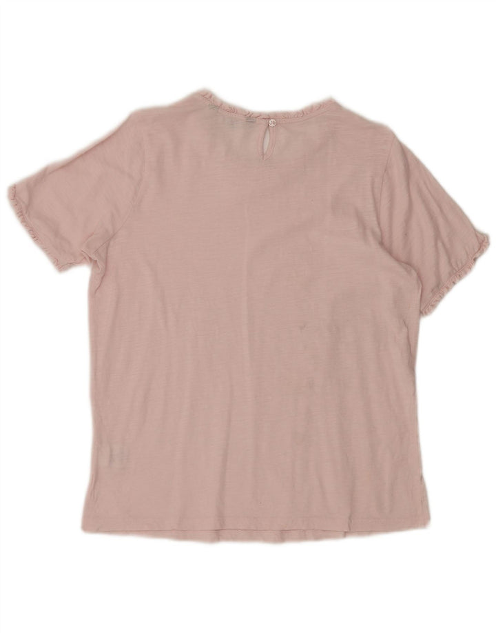 CREW CLOTHING Γυναικεία μπλούζα Top UK 10 Small Pink Cotton