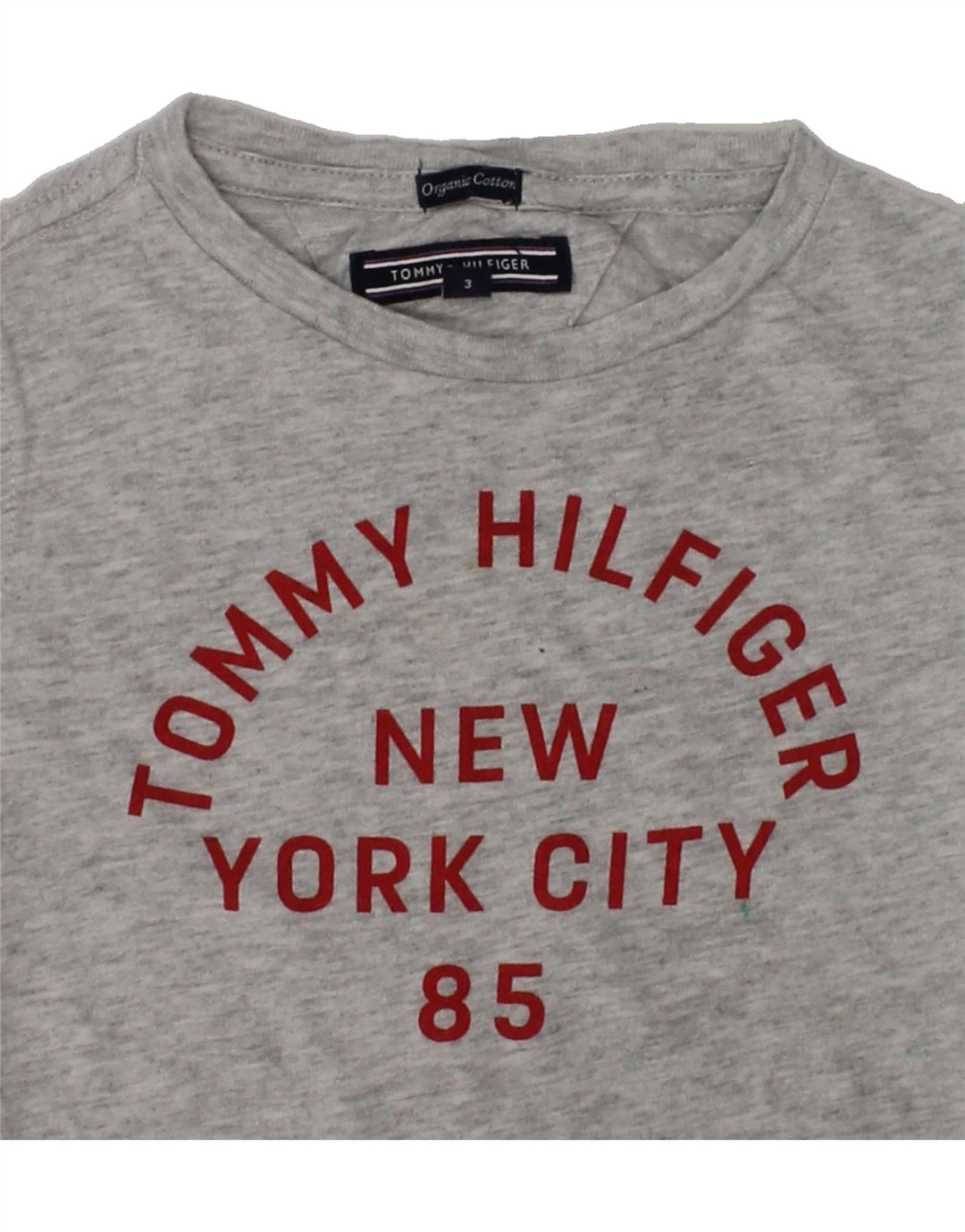 TOMMY HILFIGER Boys New York Graphic T-Shirt Top 2-3 Years Grey Flecked | Vintage Tommy Hilfiger | Thrift | Second-Hand Tommy Hilfiger | Used Clothing | Messina Hembry 