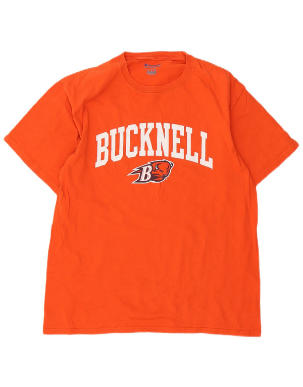 Champion Ανδρικό μπλουζάκι με γραφικό ποδόσφαιρο Bucknell Bison Top μεγάλο πορτοκαλί