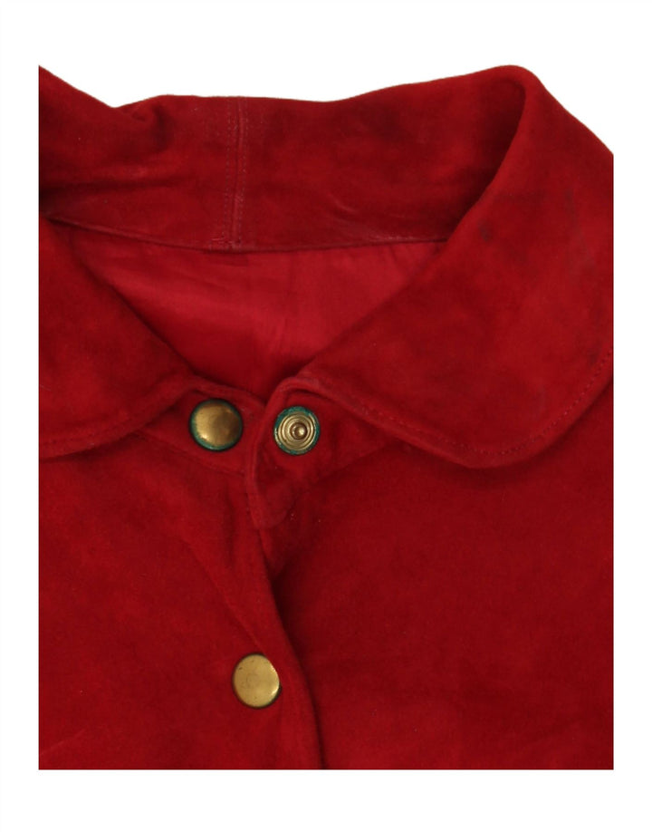 VINTAGE Γυναικείο Σετ φούστα 2 τεμαχίων UK 14 Medium W30 Κόκκινο δέρμα