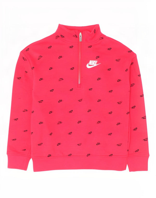 Φούτερ Nike Girls Graphic 1/4 με φερμουάρ, 6-7 ετών, μεγάλο κόκκινο βαμβακερό