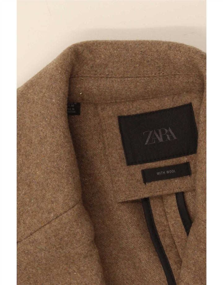 Zara Ανδρικό Πανωφόρι UK 38 Μεσαίο Μπεζ μαλλί