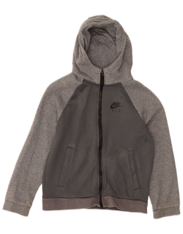 Πουλόβερ Nike Boys με φερμουάρ κουκούλα 8-9 ετών, μικρό γκρι βαμβακερό χρώμα