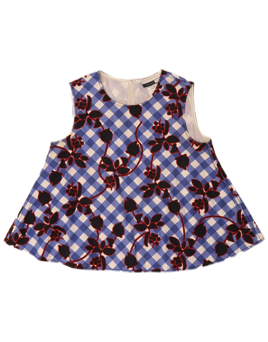 Sportmax Γυναικεία Αμάνικη Μπλούζα Τοπ UK 12 Medium Blue Floral