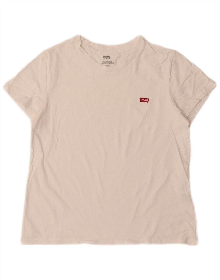 Γυναικείο T-Shirt Levi's Top UK 10 Small White Cotton