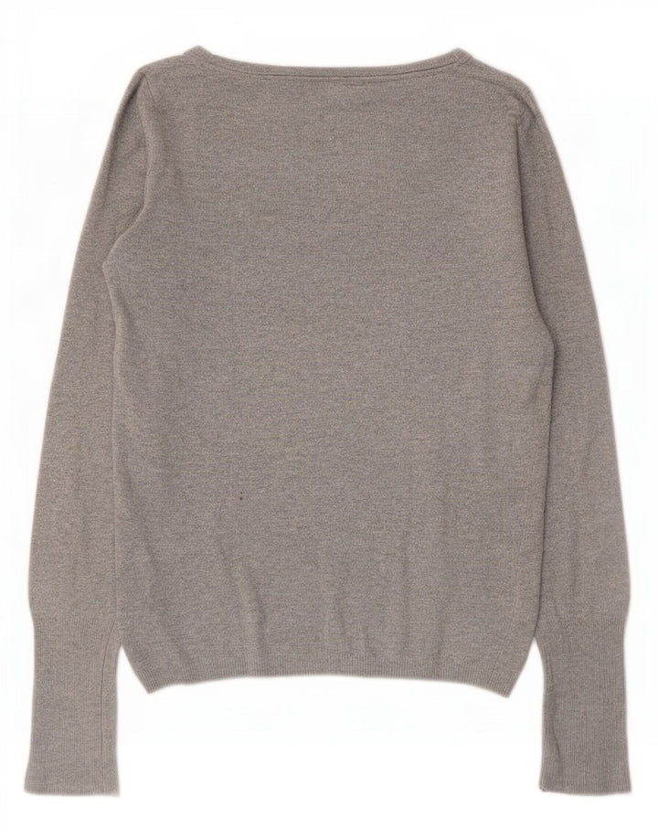 Zara Γυναικείο πουλόβερ με λαιμόκαυστο UK 12 Medium Grey Rayon