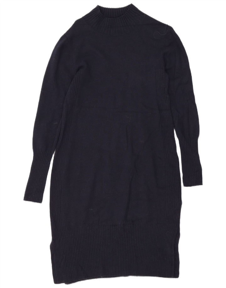 Hobbs γυναικείο φόρεμα άλτης UK 12 Medium Navy Blue Wool