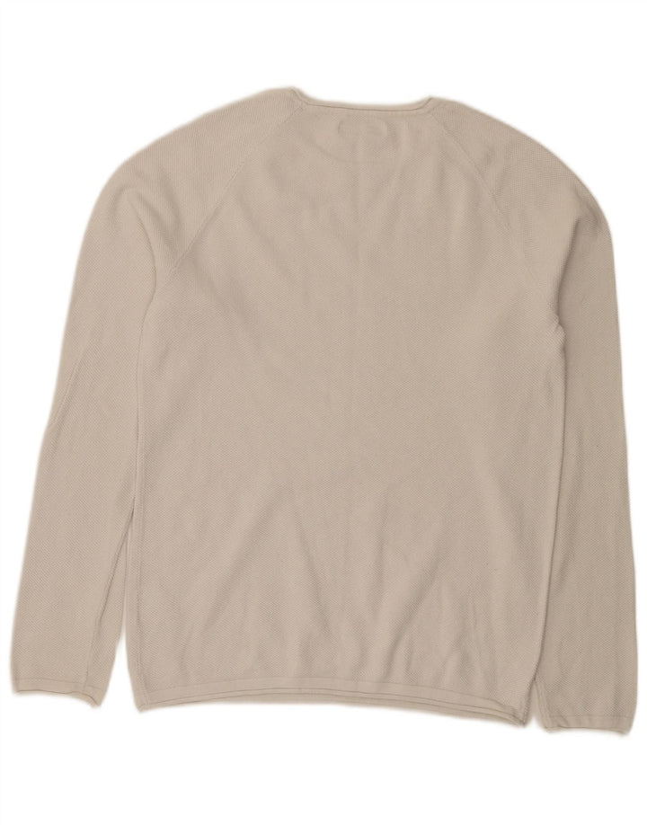 Jack & Jones Ανδρικό πουλόβερ με λαιμόκαυστο, μεσαίο λευκό βαμβακερό
