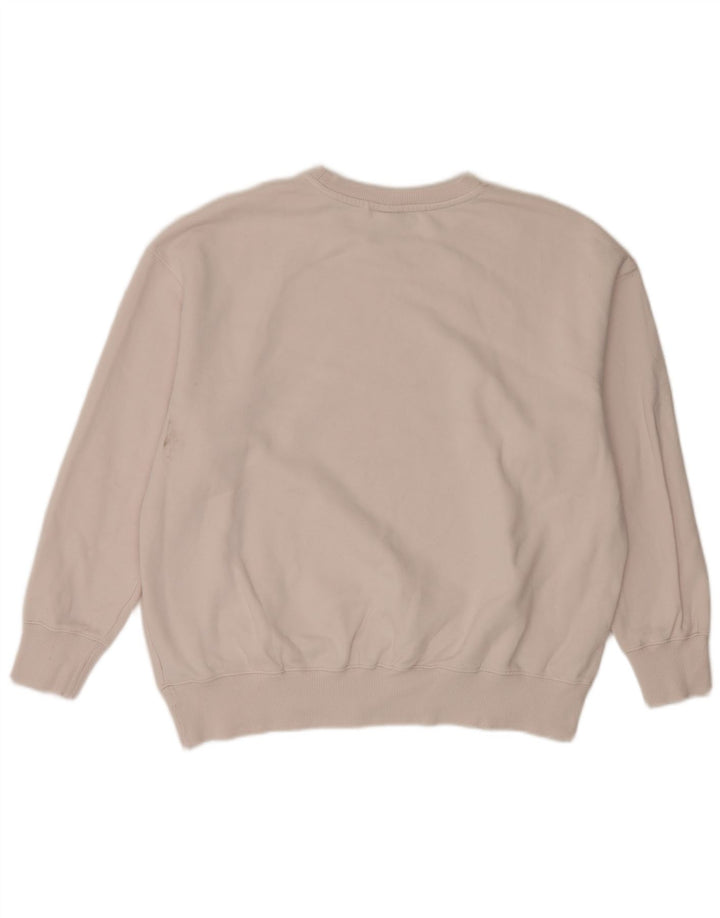 Γυναικείο γραφικό υπερμεγέθη φούτερ Nike Jumper UK 14 Μεσαίο λευκό βαμβακερό
