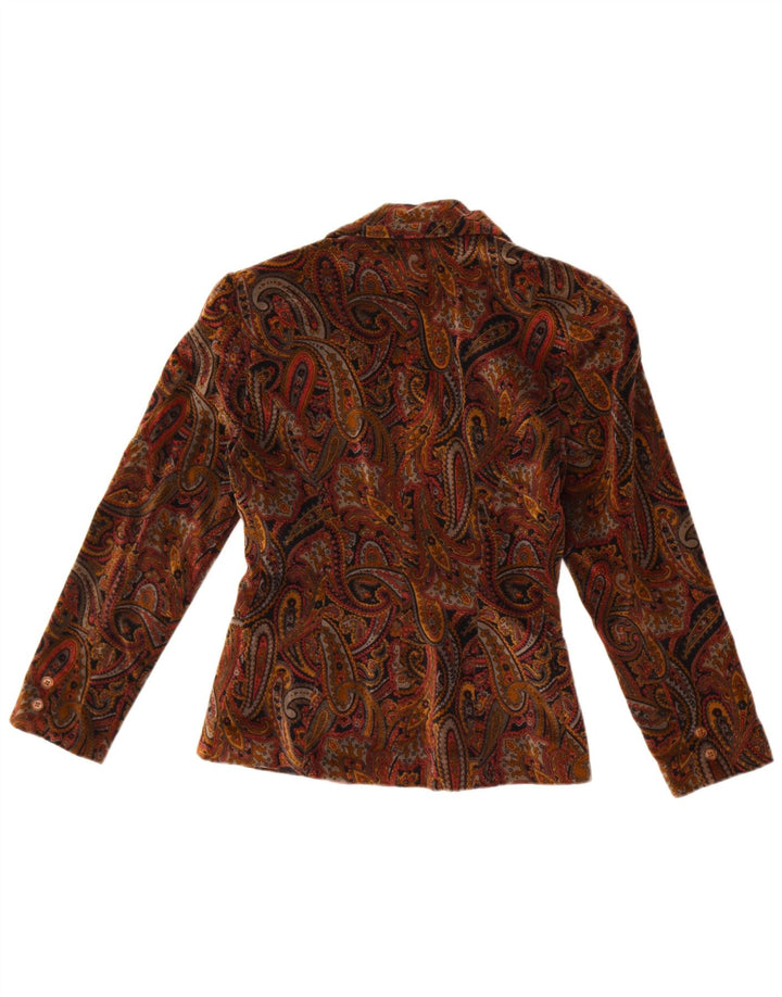 Madeleine γυναικείο σακάκι blazer UK 10 μικρό καφέ Paisley βαμβακερό