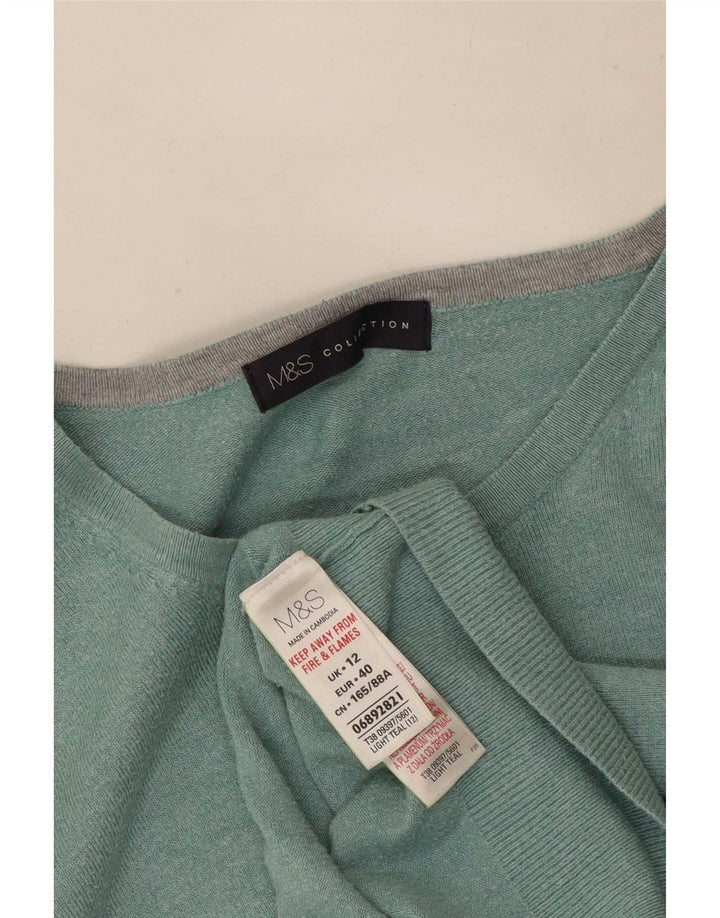 Marks & Spencer Γυναικεία ζακέτα πουλόβερ UK 12 μεσαία πράσινη βισκόζη
