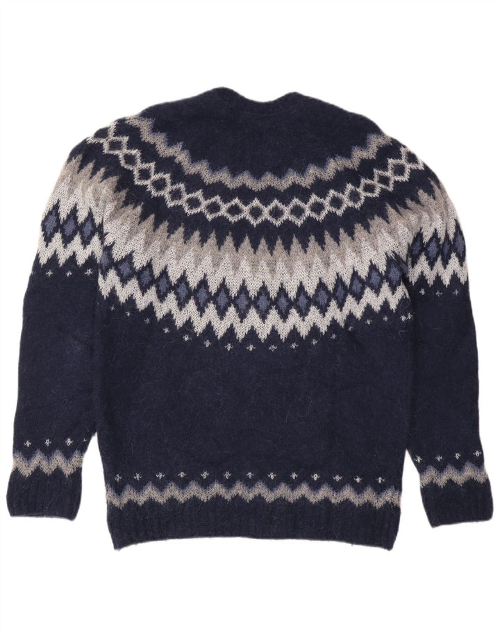 Massimo Dutti Γυναικείο πουλόβερ με λαιμόκοψη UK 16 Large Navy Blue
