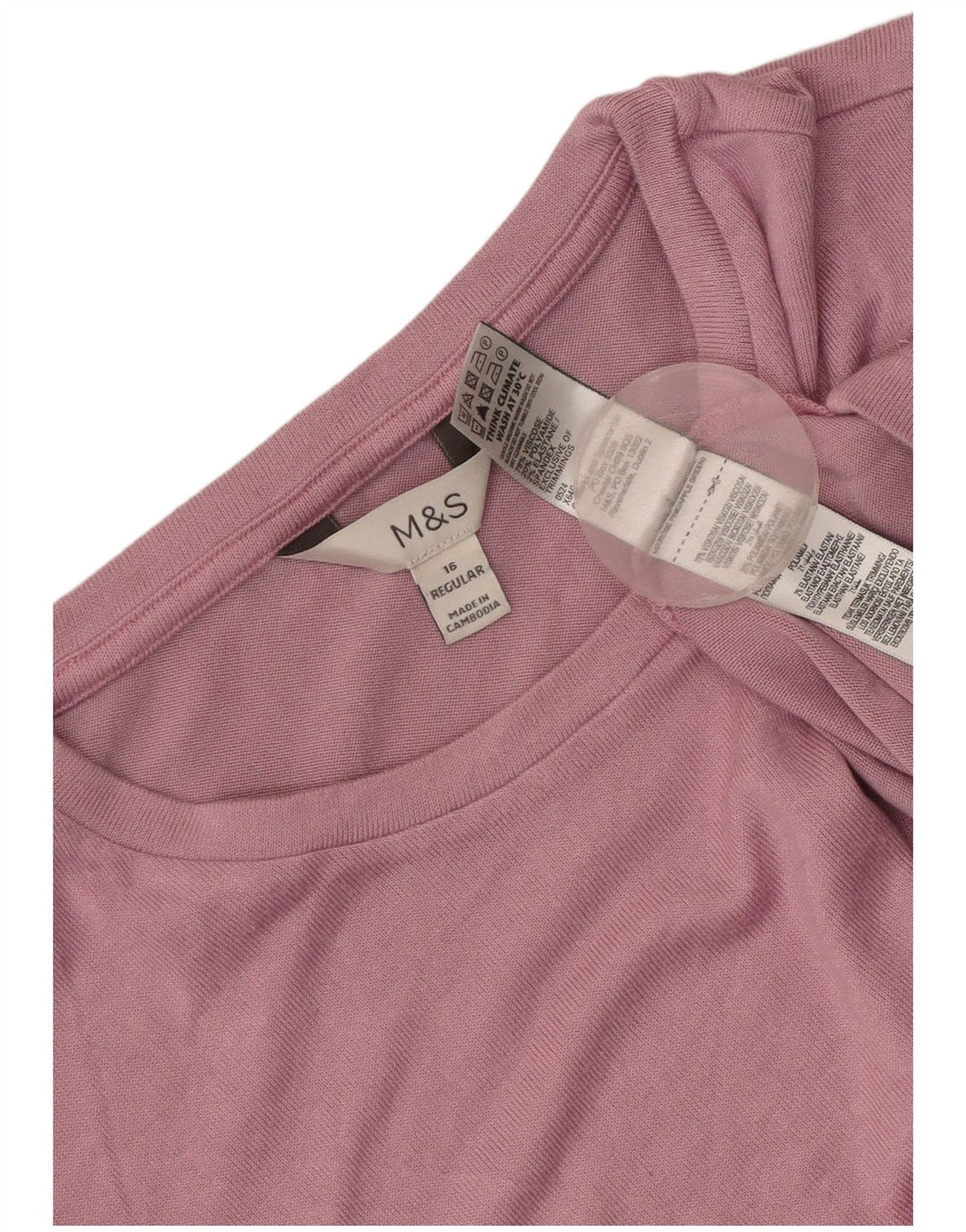 Marks & Spencer Γυναικείο τοπ μακρυμάνικο UK 16 μεγάλη ροζ βισκόζη