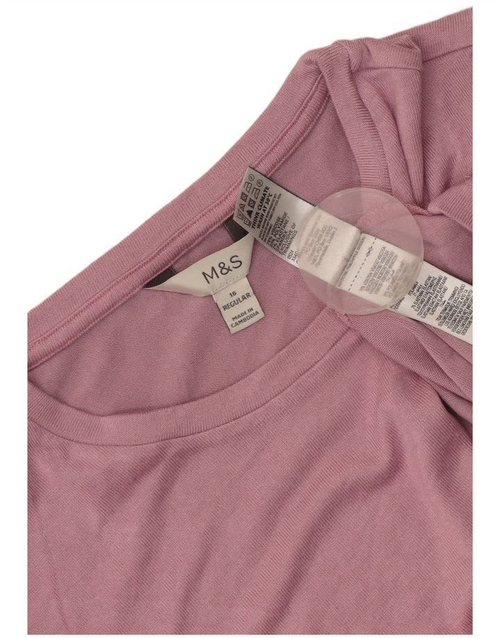 Marks & Spencer Γυναικείο τοπ μακρυμάνικο UK 16 μεγάλη ροζ βισκόζη