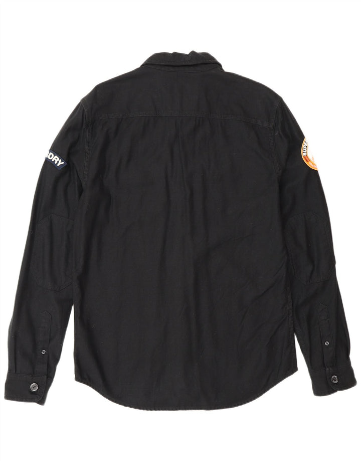 Ανδρικό στρατιωτικό πουκάμισο Superdry, μαύρο βαμβακερό