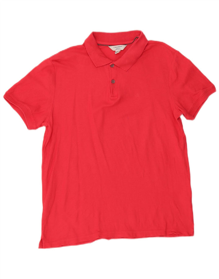 Calvin Klein Ανδρικό πουκάμισο Polo Body Fit, μεσαίο κόκκινο βαμβακερό