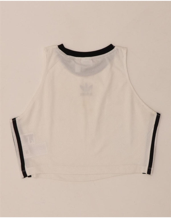 ADIDAS Γυναικείο Crop Vest Top UK 16 Large White Polyester