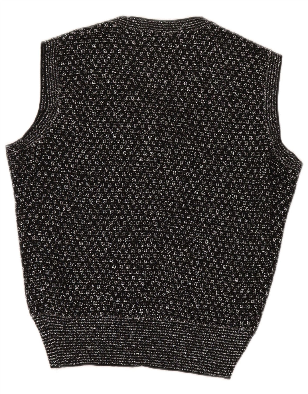 Vintage γυναικείο γιλέκο Tank Top UK 14 Medium Black Geometric