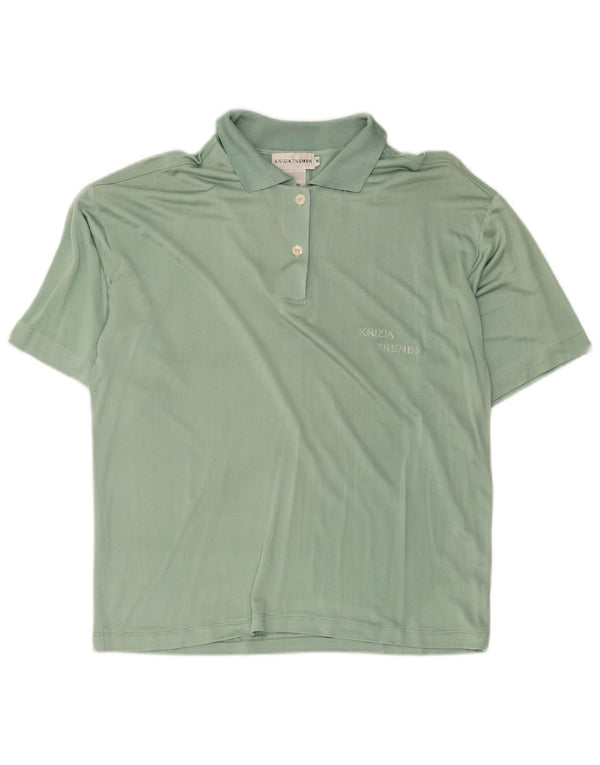Krizia Γυναικείο πουκάμισο Polo Loose Fit UK 14 Medium Green Silk