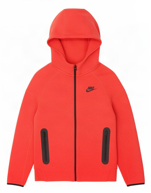 Πουλόβερ Nike Boys με φερμουάρ κουκούλα 10-11 ετών, μεσαίο κόκκινο βαμβακερό