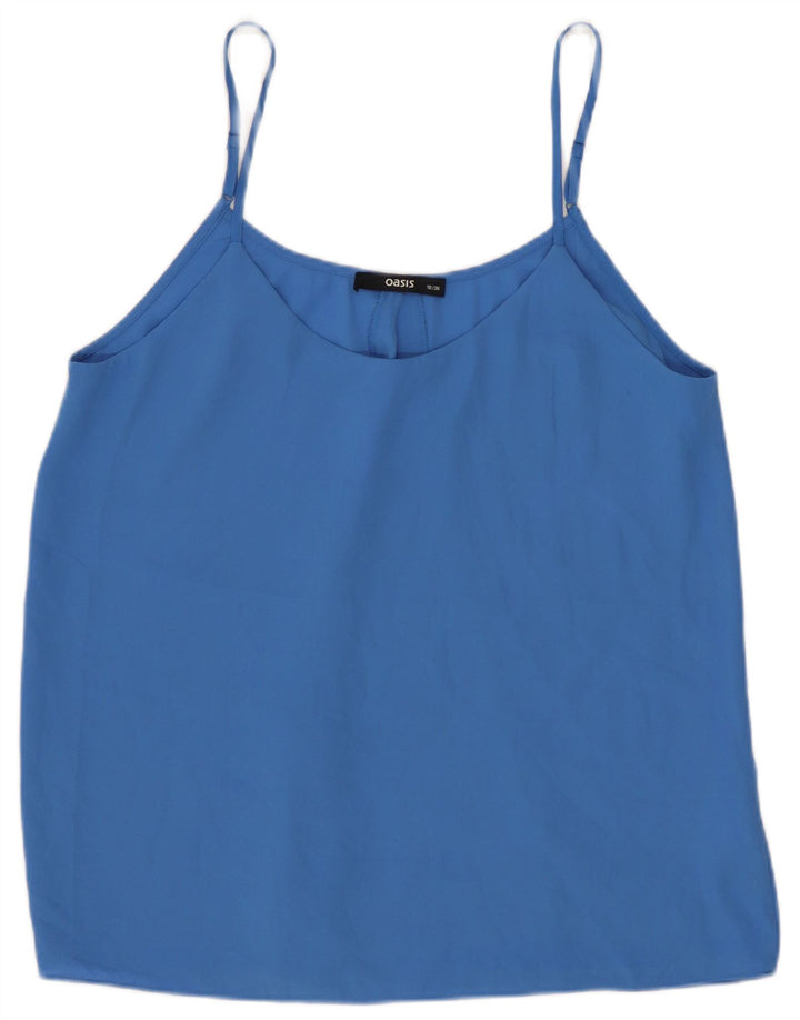 Oasis Womens Crop Cami Top 10 Small Blue Polyester