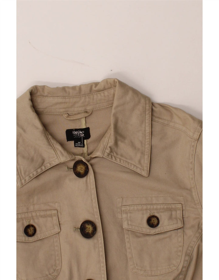 MOSSIMO Womens Military Blazer Jacket UK 14 Medium Beige Cotton Vintage Mossimo and Second-Hand Mossimo from Messina Hembry 