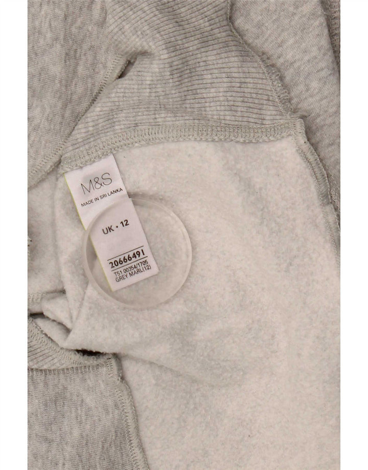 Marks & Spencer Γυναικείο Hoodie Jumper UK 12 Μεσαίων Γκρι βαμβακερό