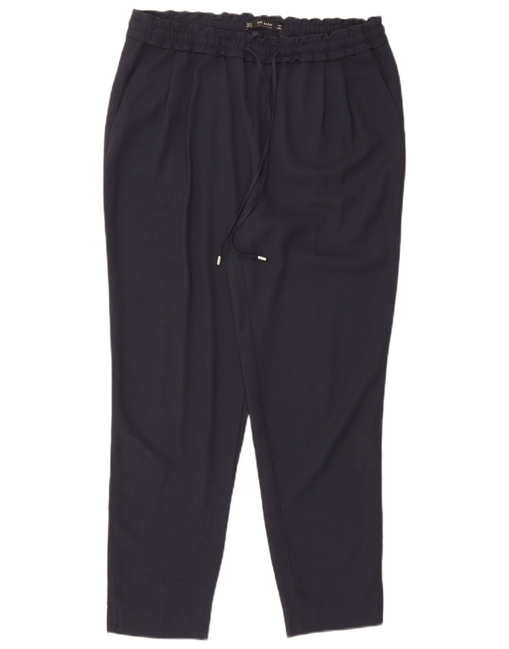 ZARA Womens Slim Trousers Medium W28 L27 Navy Blue Polyester