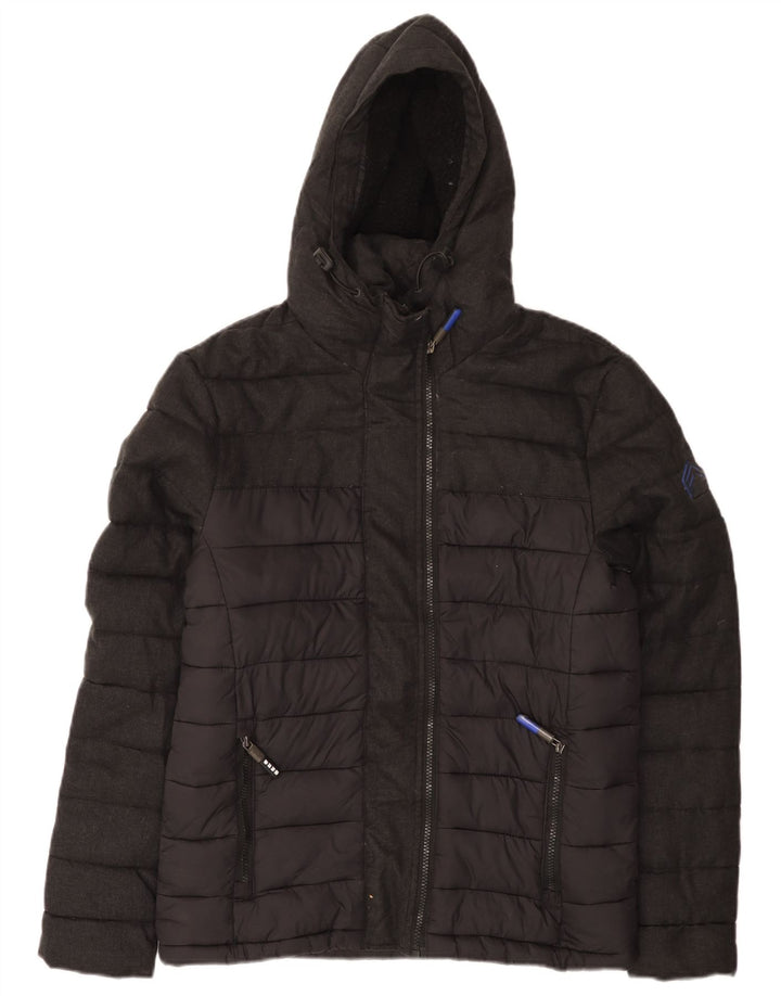 Ανδρικό μπουφάν με κουκούλα Superdry UK 38 Medium Grey Nylon