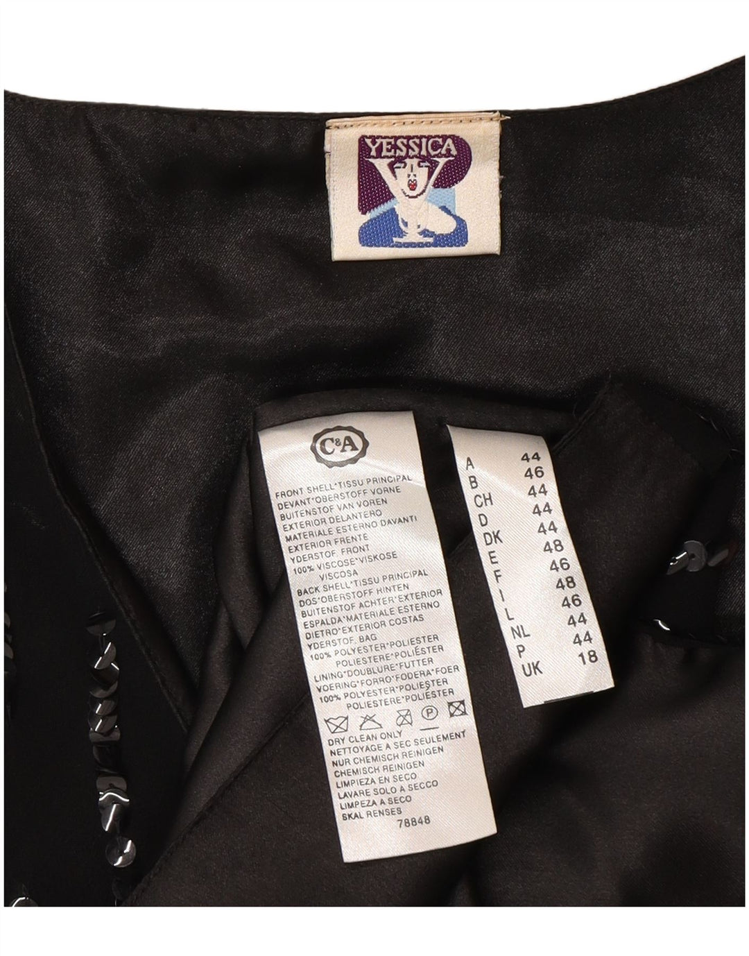 Yessica Γυναικείο Γιλέκο UK 18 XL Μαύρος γεωμετρικός πολυεστέρας