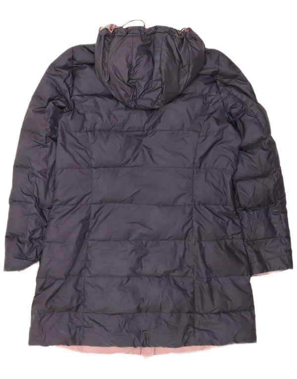 Dack's γυναικείο παλτό με κουκούλα UK 16 Large Navy Blue Polyester