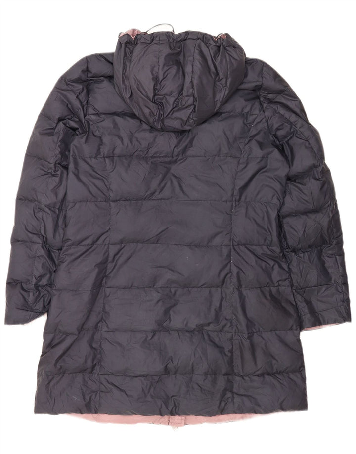 Dack's γυναικείο παλτό με κουκούλα UK 16 Large Navy Blue Polyester