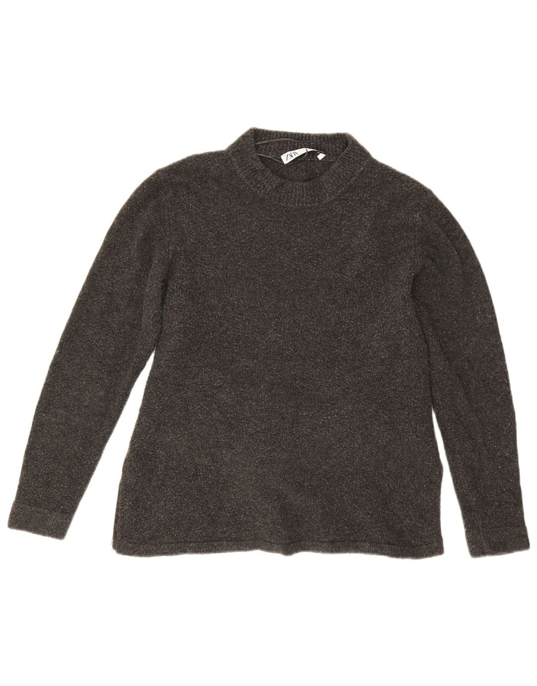 Zara Γυναικείο πουλόβερ με λαιμόκοψη UK 14 Medium Grey