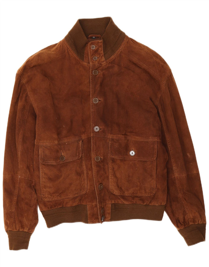 Ανδρικό Suede Bomber Jacket Conbipel IT 48 Δερμάτινο μεσαίο καφέ