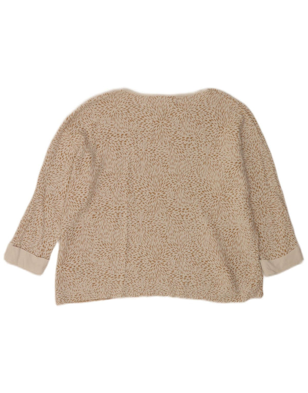 Massimo Dutti Γυναικείο πουλόβερ με λαιμόκαυστο UK 14 Medium Beige Floral