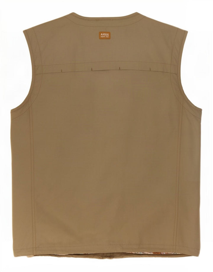 Aigle Mens Utility Gilet UK 42 XL Khaki Polyester