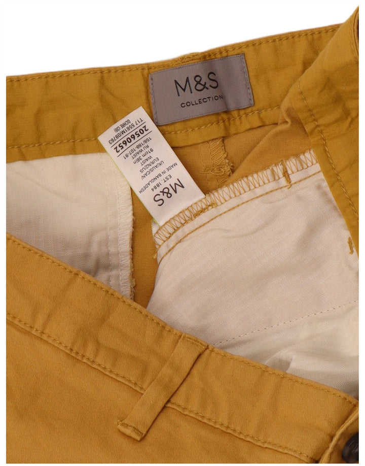 Ανδρικό σορτς Chino Marks & Spencer W36 μεγάλο κίτρινο βαμβακερό