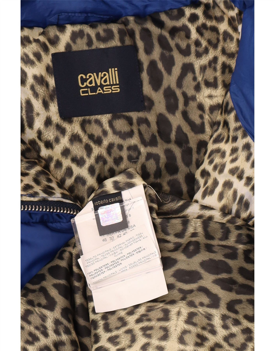 CAVALLI Γυναικείο μπουφάν IT 46 Large Blue Polyester