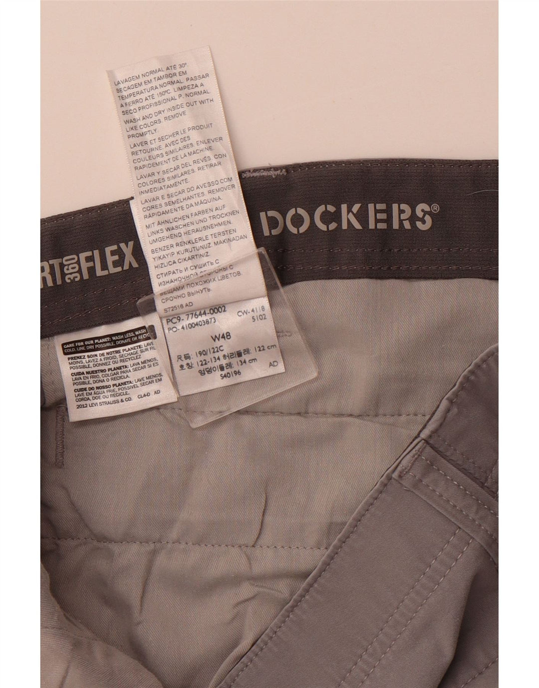 DOCKERS Ανδρικό σορτς Chino W48 4XL Γκρι βαμβακερό