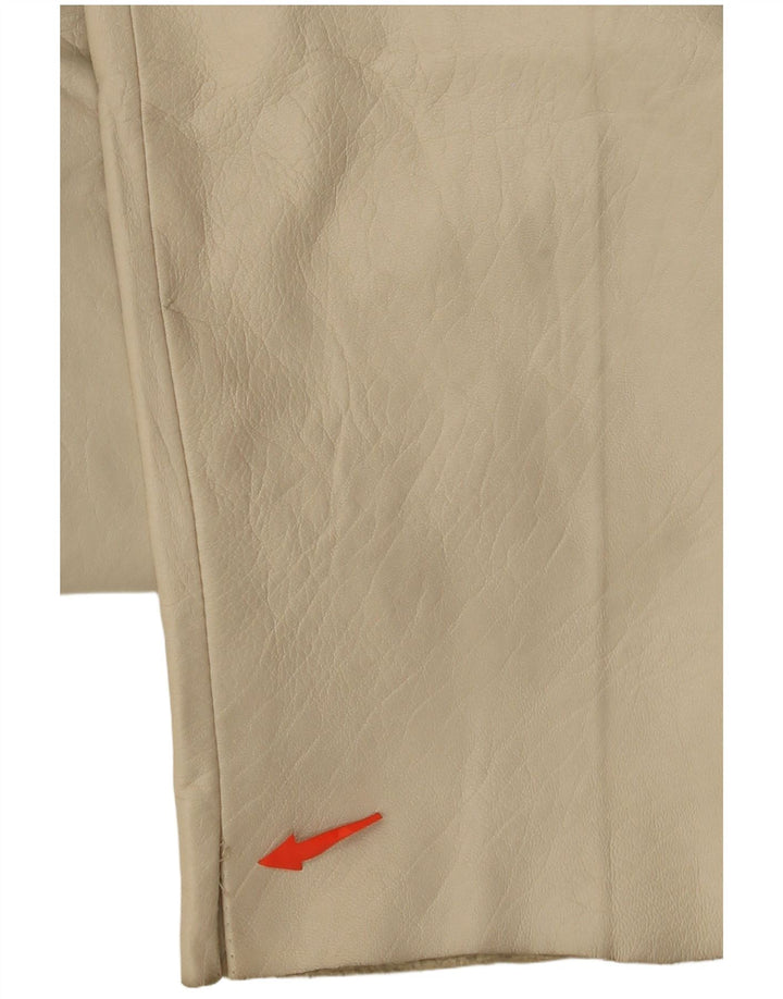 Γυναικείο δερμάτινο κωνικό παντελόνι VINTAGE W26 L30 Μπεζ