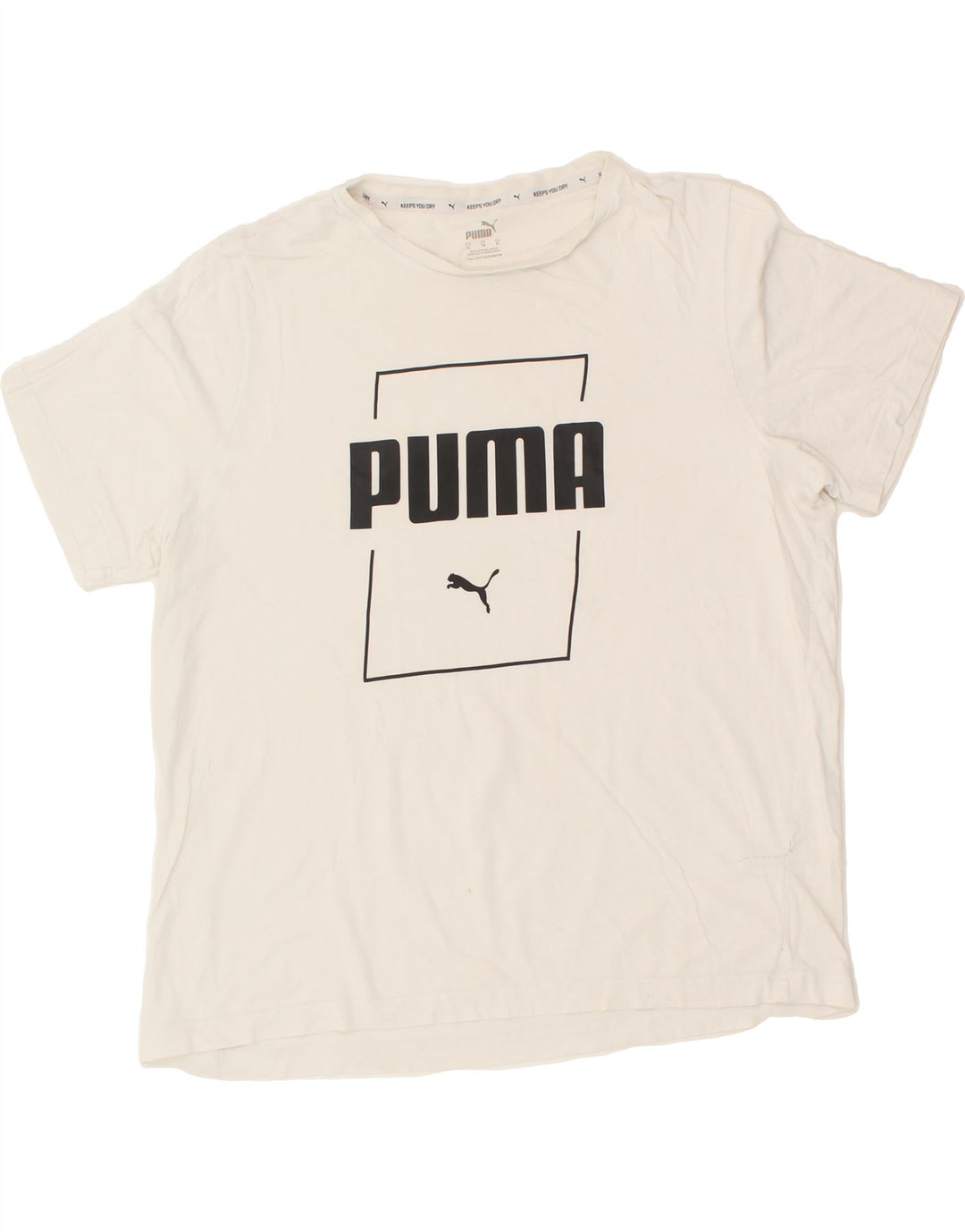 PUMA Mens Graphic T-Shirt Top XL White Vintage Puma and Second-Hand Puma from Messina Hembry 