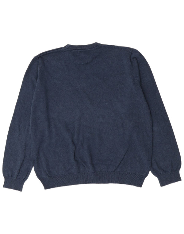 Ανδρικό πουλόβερ Marks & Spencer Crew Neck Jumper XL Navy Blue Cotton