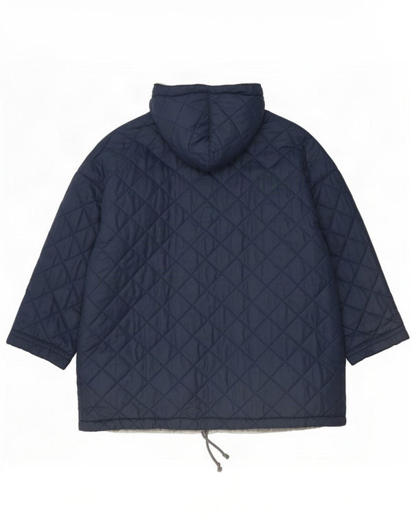 Belfe & Womens Oversized Reversible καπιτονέ μπουφάν UK 14 Medium Navy Blue