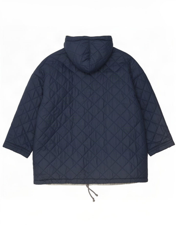 Belfe & Womens Oversized Reversible καπιτονέ μπουφάν UK 14 Medium Navy Blue